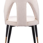 Ivory Dining Chair with Teddy Fabric and Steel Frame