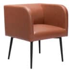 Modern Art Deco Style Faux Leather Dining Chair with Steel Frame 12 Modern Art Deco Style Faux Leather Dining Chair with Steel Frame