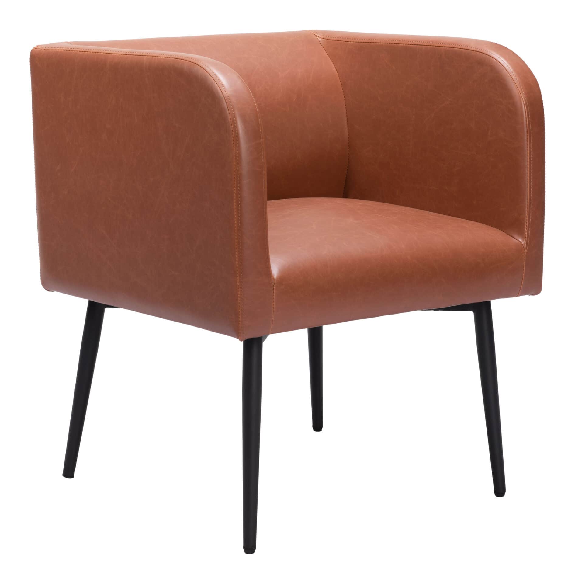 Modern Art Deco Style Faux Leather Dining Chair with Steel Frame 6 Modern Art Deco Style Faux Leather Dining Chair with Steel Frame - Image 6