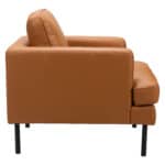 Modern Faux Leather Armchair with Steel Legs, Brown 12 Modern Faux Leather Armchair with Steel Legs, Brown
