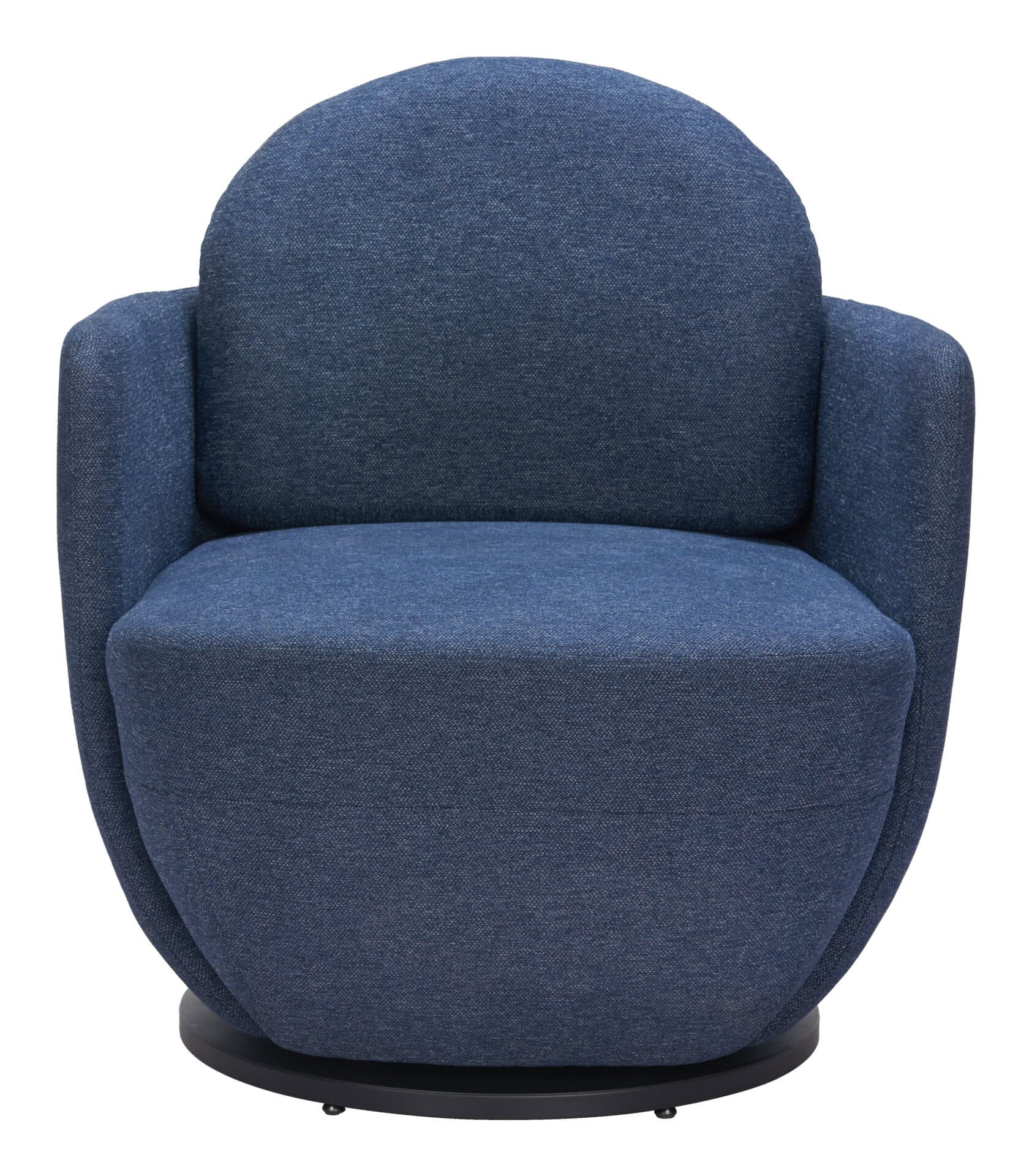 Blue Swivel Chair with Boucle Fabric and 360-Degree Base 3 Blue Swivel Chair with Boucle Fabric and 360-Degree Base - Image 3