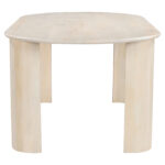 Natural White-Washed Acacia Wood Oval Dining Table