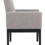 Gray Dining Chair with Arms, Wooden Frame, and Fabric Seat 8 Gray Dining Chair with Arms, Wooden Frame, and Fabric Seat