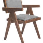 Gray and Walnut Dining Chair with Fabric Seat (Set of 2) 13 Gray and Walnut Dining Chair with Fabric Seat (Set of 2)