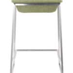 Green Counter Stool with Brushed Stainless Steel Frame (Set of 2)