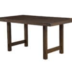 Distressed Walnut Transitional Dining Table Rubberwood and Poplar Wood