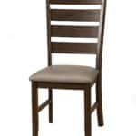 Distressed Walnut Rubberwood Dining Side Chairs with Faux Leather (Set of 2)