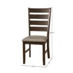 Distressed Walnut Rubberwood Dining Side Chairs with Faux Leather (Set of 2)