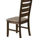 Distressed Walnut Rubberwood Dining Side Chairs with Faux Leather (Set of 2)