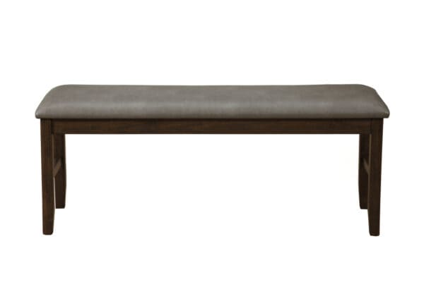 Walnut Transitional Dining Bench Rubberwood Acacia Solids Distressed Finish