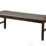 Walnut Transitional Dining Bench Rubberwood Acacia Solids Distressed Finish