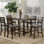 Walnut Distressed Rubberwood Acacia Pub Height Dining Table