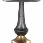 Black Aluminum Round End Table with Deco-Inspired Design 5 Black Aluminum Round End Table with Deco-Inspired Design