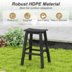 HDPE Outdoor Saddle Bar Stools with Footrests 29 Inch (Set of 2)