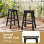 HDPE Outdoor Saddle Bar Stools with Footrests 29 Inch (Set of 2)