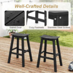 HDPE Outdoor Saddle Bar Stools with Footrests 29 Inch (Set of 2)