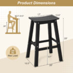 HDPE Outdoor Saddle Bar Stools with Footrests 29 Inch (Set of 2)