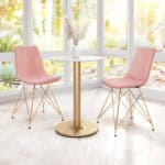 Pink Velvet Dining Chair with Metal Base (Set of 4) 10 Pink Velvet Dining Chair with Metal Base (Set of 4)
