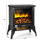 Compact Electric Fireplace Heater with Realistic Flame Effect Black
