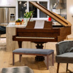 Elegant Upholstered Bench with Wood Legs and Wide Seat 9 Elegant Upholstered Bench with Wood Legs and Wide Seat