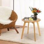 Bamboo Round End Table with Sturdy X-Frame and Waterproof Finish 8 Bamboo Round End Table with Sturdy X-Frame and Waterproof Finish