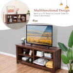 58 Inch Modern TV Stand with Adjustable Storage Shelves