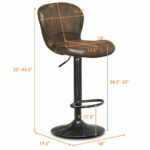 Adjustable Swivel Bar Stools with PU Leather and Footrest (Set of 2)