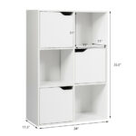 Modern 6-Cube Storage Cabinet with Open and Enclosed Shelves