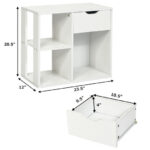 Modern 2-Tier Wooden Side Table with Drawer and Shelves