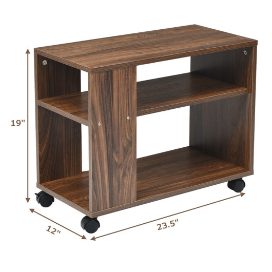 3-Tier Rolling Side Table with Storage and Durable Shelves 5 3-Tier Rolling Side Table with Storage and Durable Shelves - Image 5
