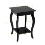 Curved Leg MDF Side Table with Display Shelf Black