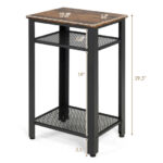 Industrial Side Table with 3-Tier Storage Shelves and Mesh 12 Industrial Side Table with 3-Tier Storage Shelves and Mesh