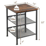 Industrial Side Table with Adjustable Mesh Shelves and Sturdy Frame 12 Industrial Side Table with Adjustable Mesh Shelves and Sturdy Frame