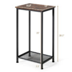 Rustic Industrial Side Table with Metal Mesh Storage Shelves 14 Rustic Industrial Side Table with Metal Mesh Storage Shelves