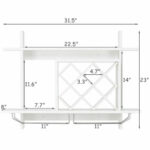 Wall Mounted Wine Rack with Glass Holder and Storage Shelf 12 Wall Mounted Wine Rack with Glass Holder and Storage Shelf