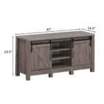 Sliding Barn Door TV Stand with Adjustable Shelves for 55 Inch TVs
