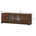Walnut TV Stand for 70-Inch Screens with Adjustable Shelf