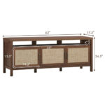 Rattan Door TV Stand with Storage for TVs up to 65 Inch