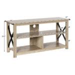 Rustic 3-Tier TV Stand with Open Shelves and Cable Management 32 Rustic 3-Tier TV Stand with Open Shelves and Cable Management