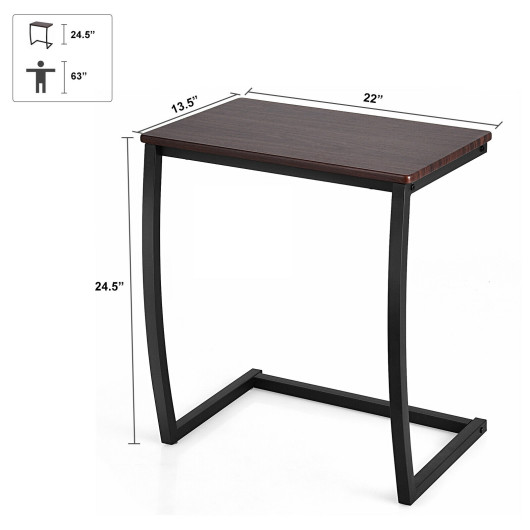 Industrial C Shaped Side Table with Steel Frame and MDF 6 Industrial C Shaped Side Table with Steel Frame and MDF - Image 6