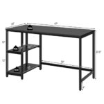 47 Inch Black Computer Desk with Adjustable Shelf 21 47 Inch Black Computer Desk with Adjustable Shelf