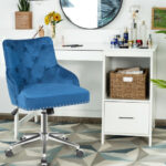 Velvet Tufted Swivel Office Chair with Adjustable Height