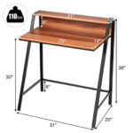 Compact 2 Tier Computer Desk with Ergonomic Monitor Stand