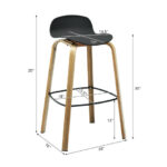 Modern Low-Back Bar Stools with Metal Legs (Set of 2)