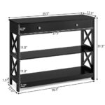 Modern Console Table with Drawer and Shelves for Entryway