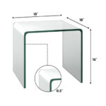 Tempered Glass U-Shaped End Table with Non-Slip Pads