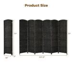 6.5 Ft Tall 6-Panel Folding Room Divider Screen