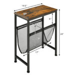 Narrow End Table with Mesh Sling for Small Spaces
