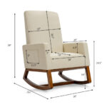 Rocking Upholstered Lounge Armchair with High Back and Side Pocket 12 Rocking Upholstered Lounge Armchair with High Back and Side Pocket