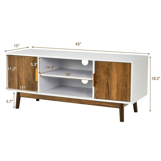 Rustic TV Stand with Cabinets and Shelves for 50-Inch TVs 5 Rustic TV Stand with Cabinets and Shelves for 50-Inch TVs - Image 5